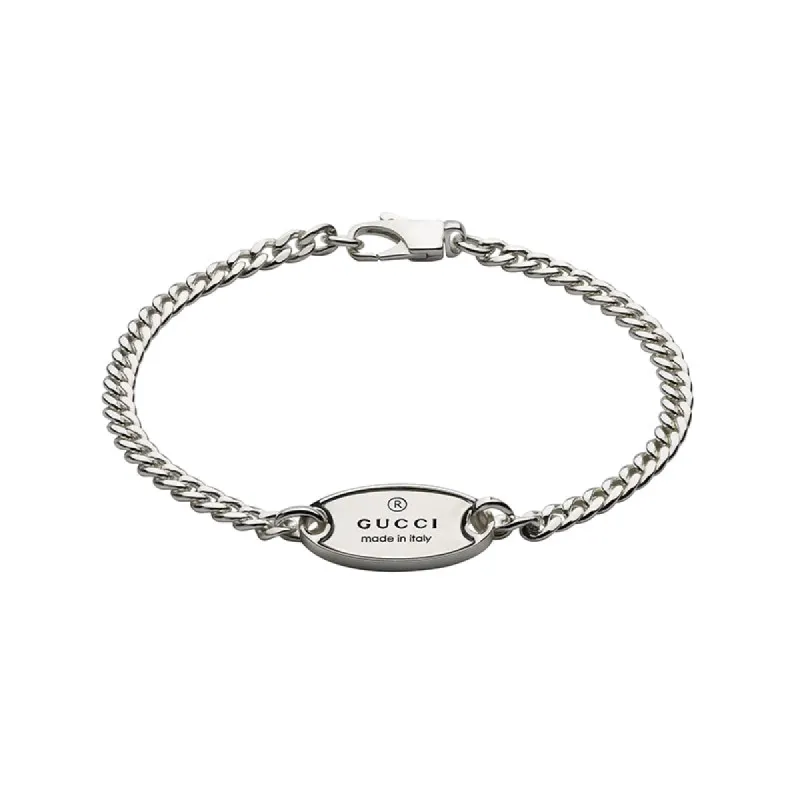 Gucci Trademark Sterling Silver Chain Tag Bracelet sold by C.W. Sellors