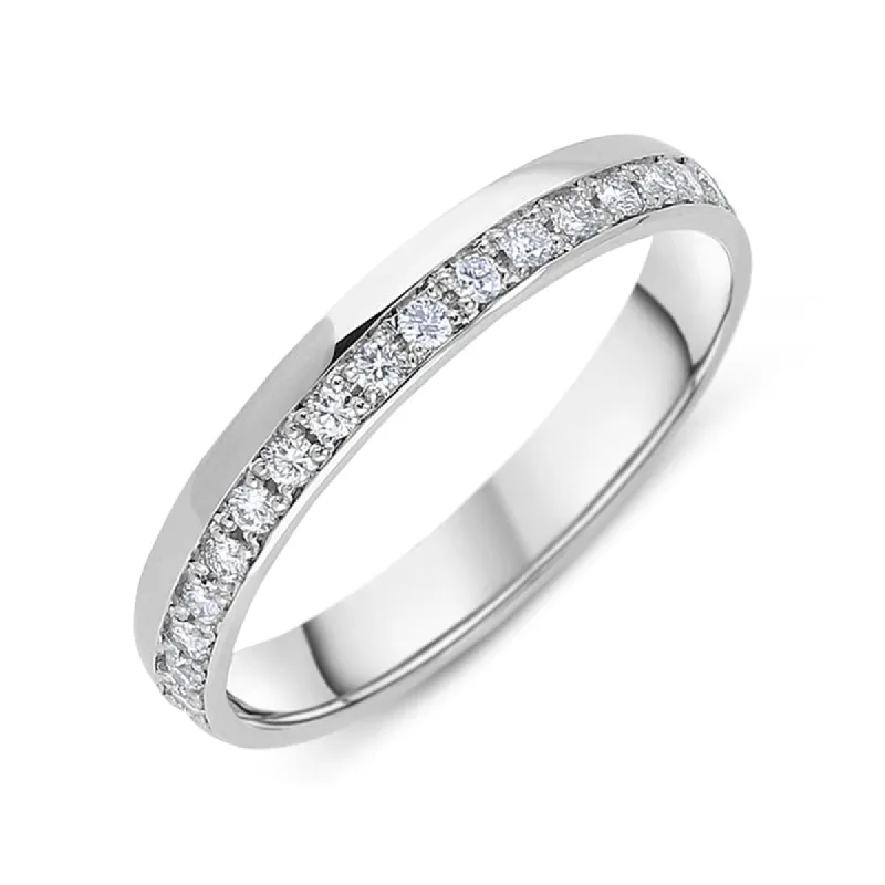 Platinum 0.22ct Diamond Offset Half Eternity Ring sold by C.W. Sellors