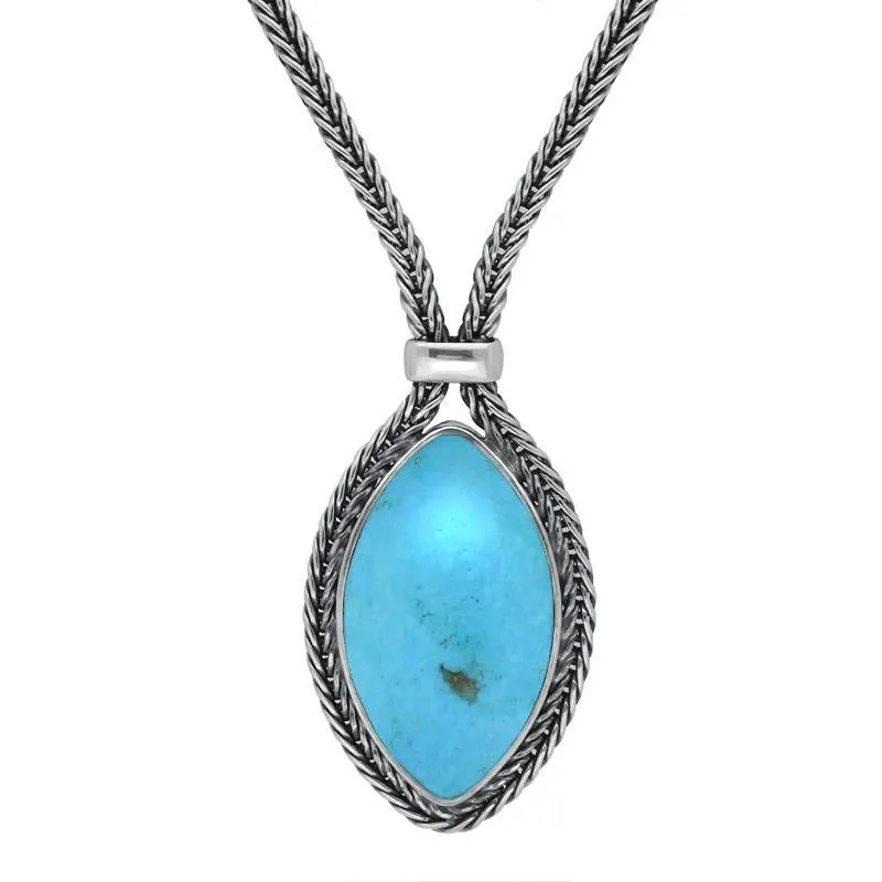 Sterling Silver Turquoise Foxtail Marquise Necklace D sold by C.W. Sellors