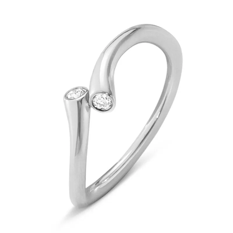 Georg Jensen Magic 18ct White Gold Diamond Ring D sold by C.W. Sellors