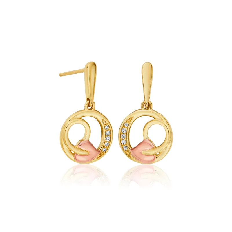 Clogau Tree of Life Diamond 9ct Gold Drop Earrings D sold by C.W. Sellors