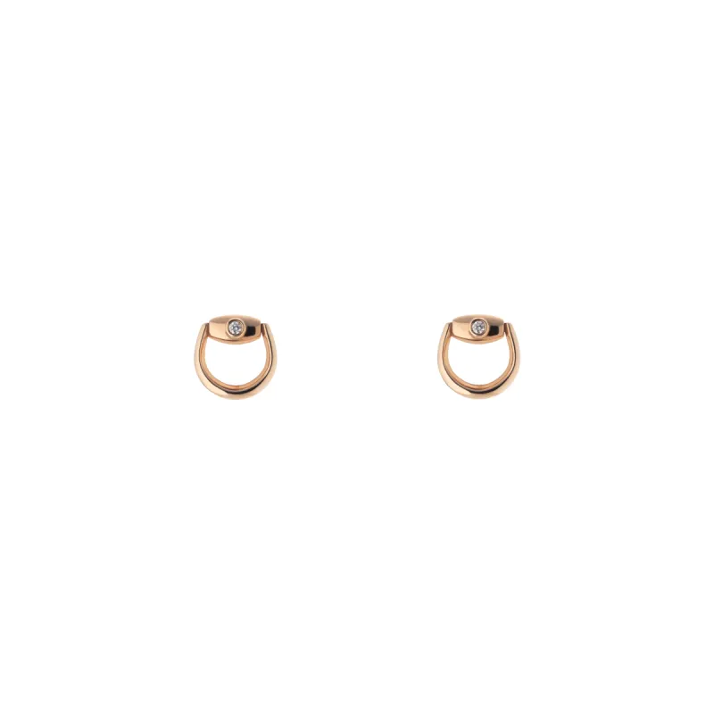 Gucci Horsebit 18ct Rose Gold Diamond Stud Earrings D sold by C.W. Sellors