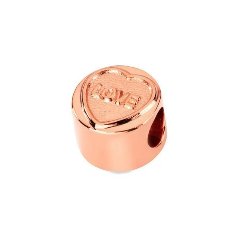 Love Hearts Rose Gold Plated Sterling Silver "Love" Charm sold by C.W. Sellors