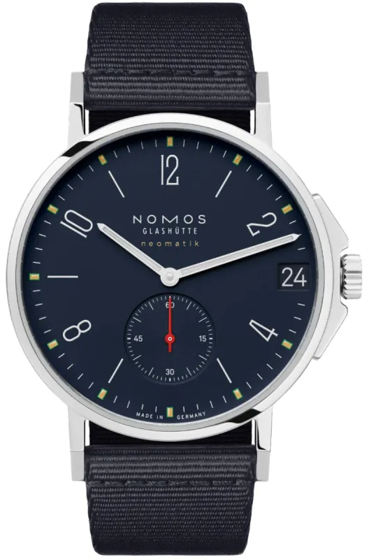 Nomos Glashutte Ahoi Neomatik 38 Date Atlantic Sapphire Crystal Watch sold by C.W. Sellors