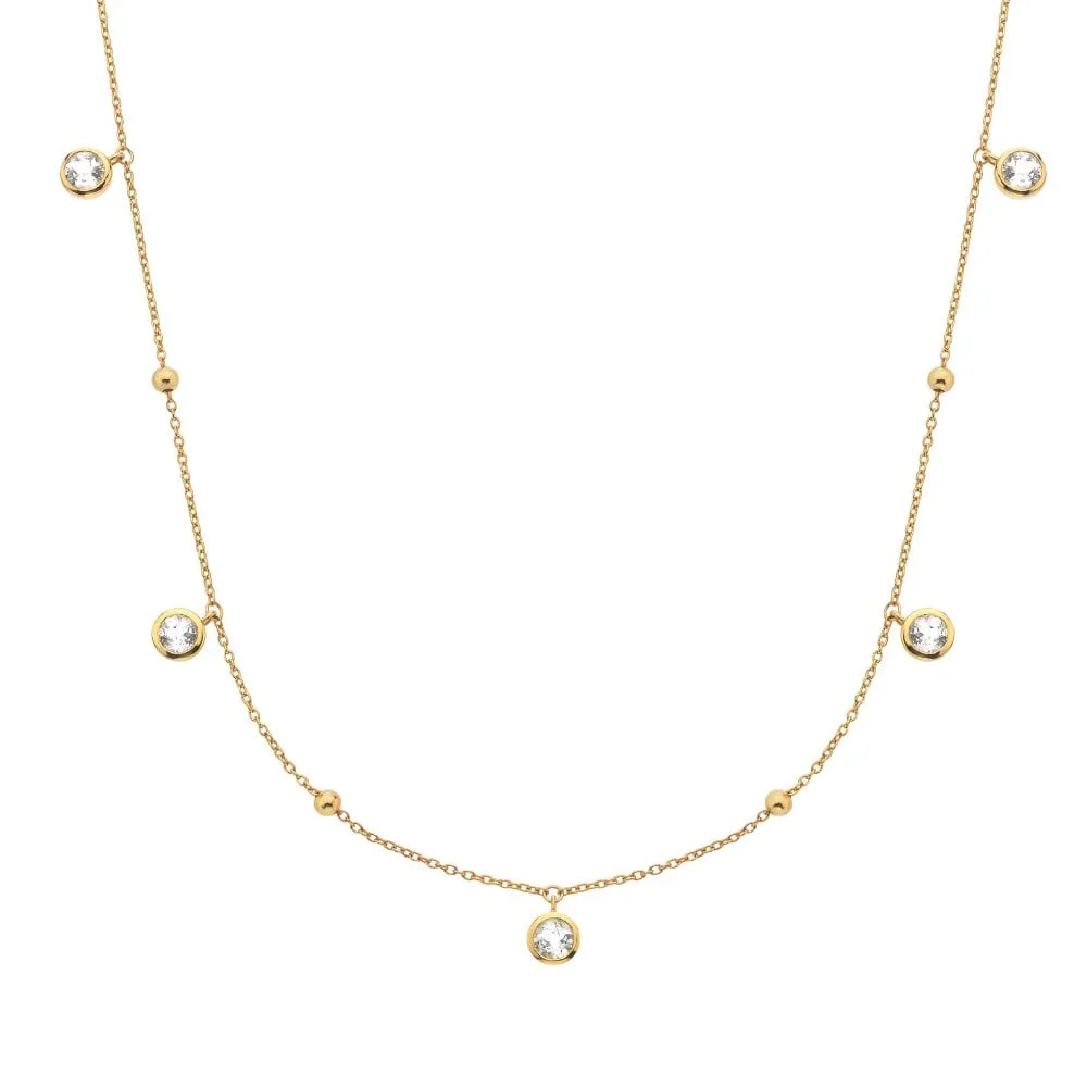 Hot Diamonds Gold Plated Sterling Silver Droplet White Topaz Necklace sold by C.W. Sellors product image thumbnail 2