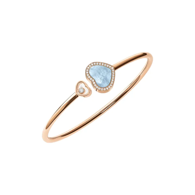 Chopard Happy Hearts 18ct Rose Gold 0.19ct Diamond Blue Mother of Pearl Bangle sold by C.W. Sellors