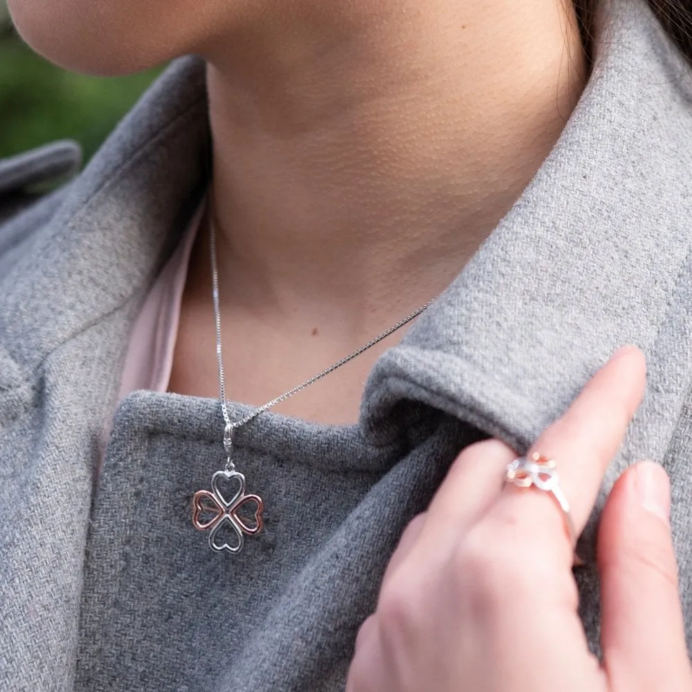 Hot Diamonds Lucky In Love Sterling Silver Rose Gold Plated Pendant D sold by C.W. Sellors product image thumbnail 3