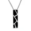 Sterling Silver Whitby Jet Six Stone Oblong Shaped Necklace sold by C.W. Sellors
