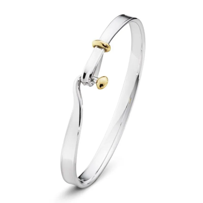 Georg Jensen Sterling Silver Yellow Gold Torun Bangle made by Georg Jensen
