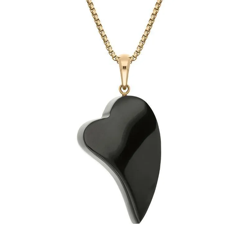 9ct Rose Gold Whitby Jet Unique Heart Necklace D sold by C.W. Sellors