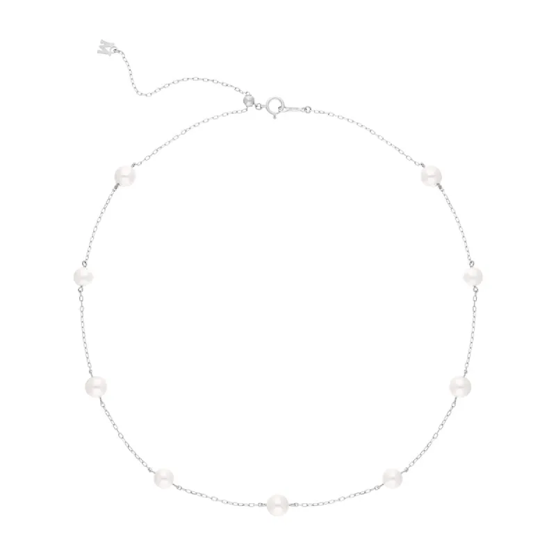 Mikimoto 18ct White Gold White Akoya Pearl Necklace sold by C.W. Sellors