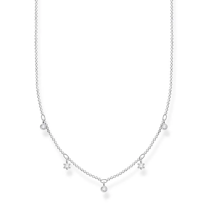 Thomas Sabo Charm Club Sterling Silver White Stones Necklace sold by C.W. Sellors