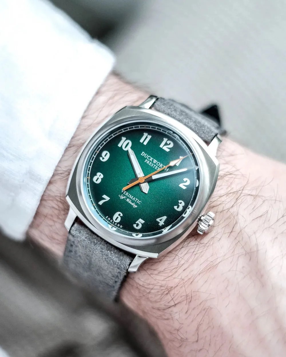 Duckworth Prestex Verimatic Green Fume Grey Suede Watch sold by C.W. Sellors product image thumbnail 3