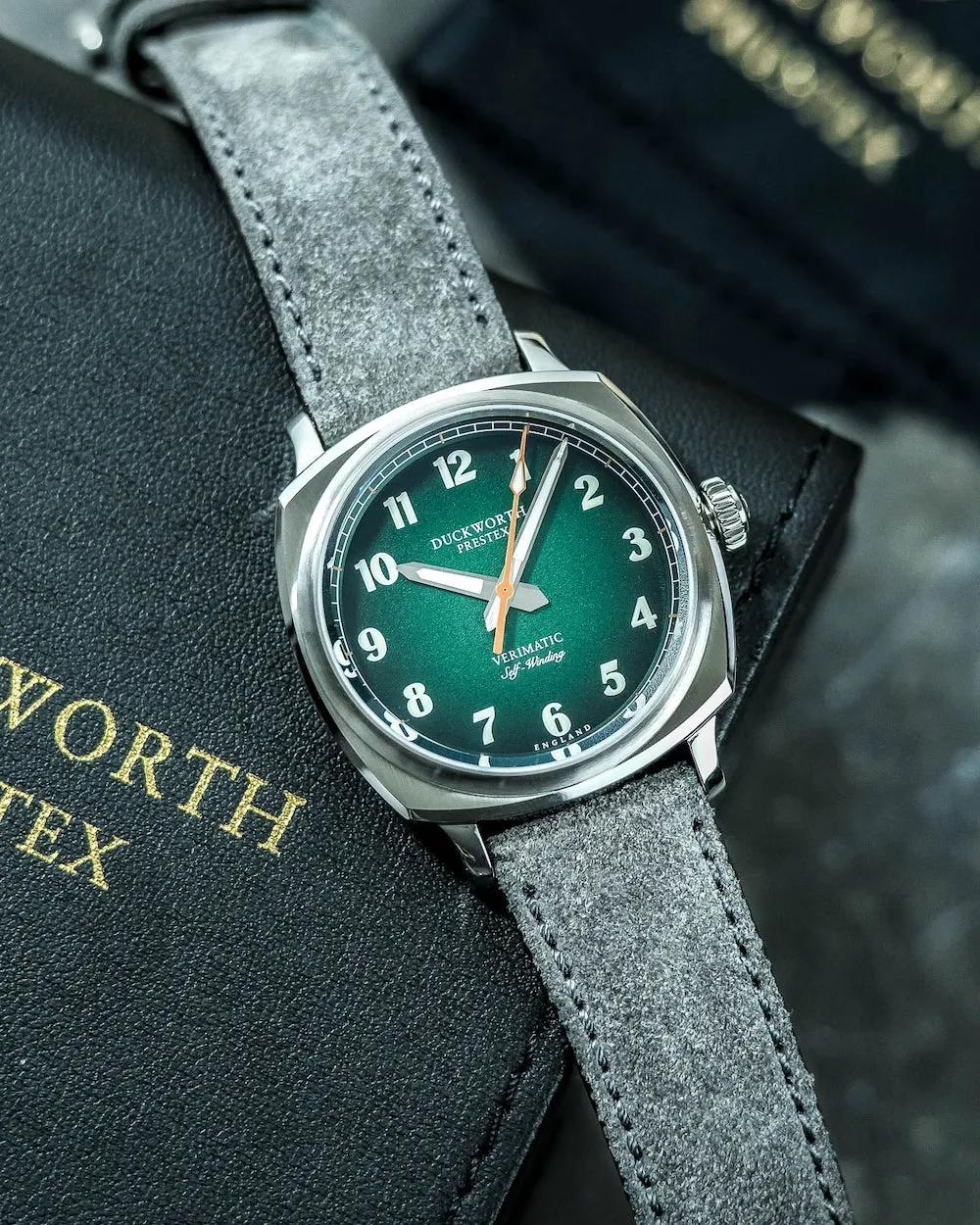 Duckworth Prestex Verimatic Green Fume Grey Suede Watch sold by C.W. Sellors product image thumbnail 4