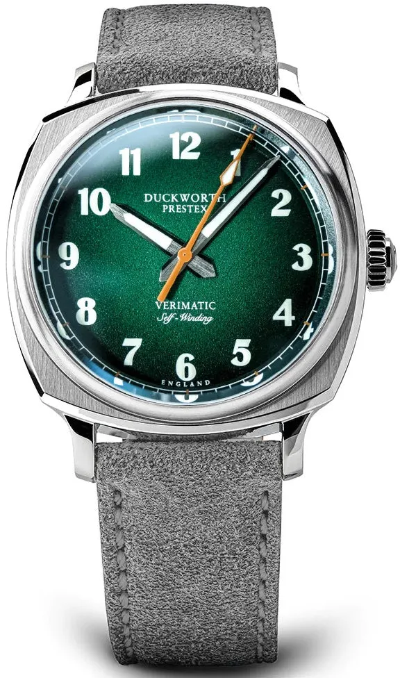 Duckworth Prestex Verimatic Green Fume Grey Suede Watch sold by C.W. Sellors