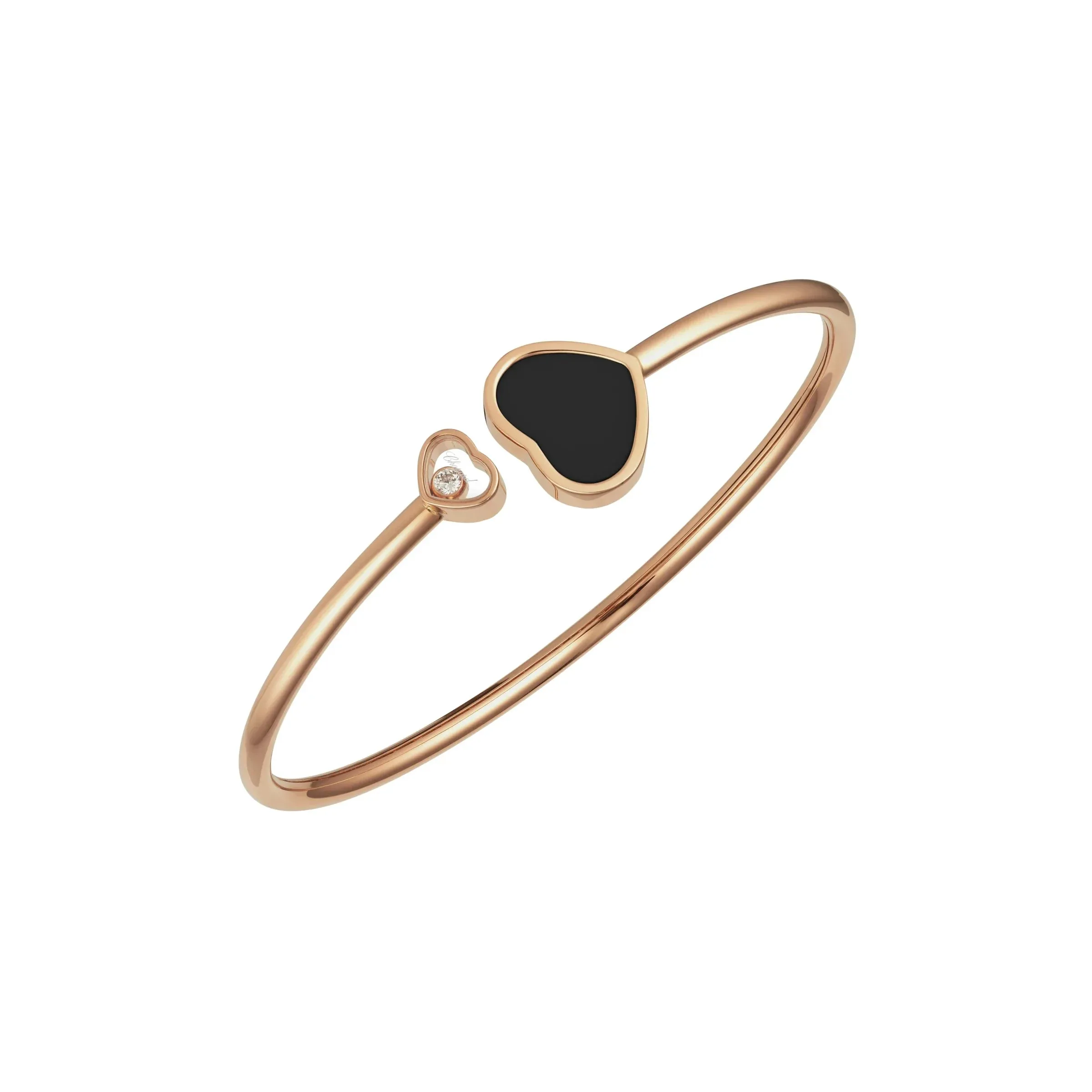 Chopard Happy Hearts 18ct Rose Gold Diamond Onyx Bangle sold by C.W. Sellors product image thumbnail 4