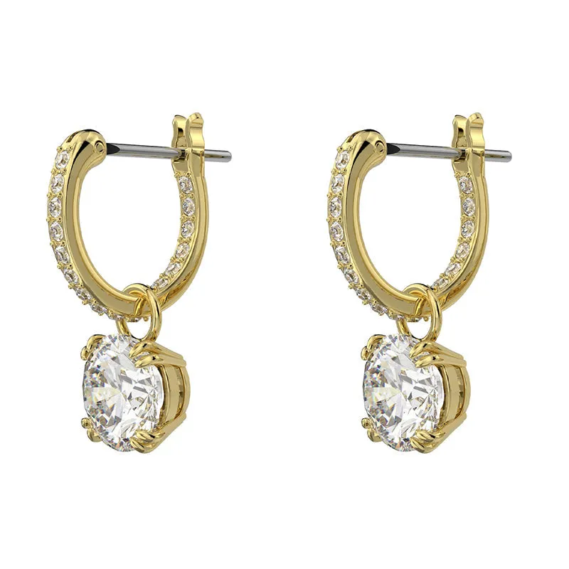 Swarovski Constella Gold Tone Plated White Crystal Pave Drop Earrings sold by C.W. Sellors product image thumbnail 2