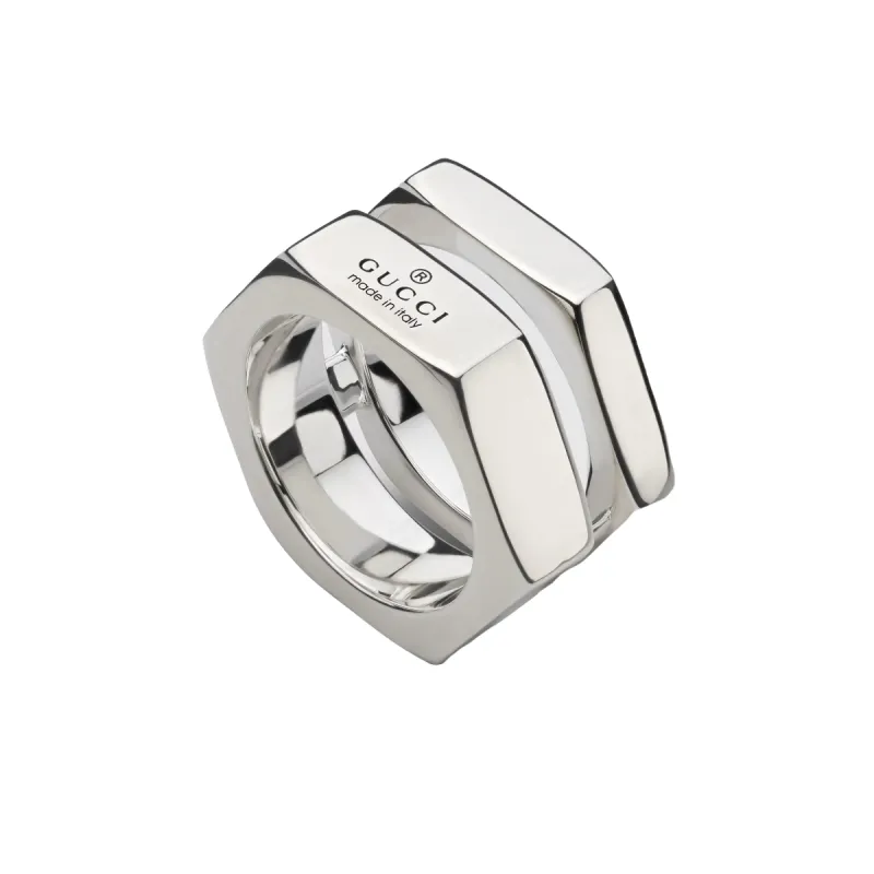 Gucci Trademark Sterling Silver Bolt Ring D sold by C.W. Sellors