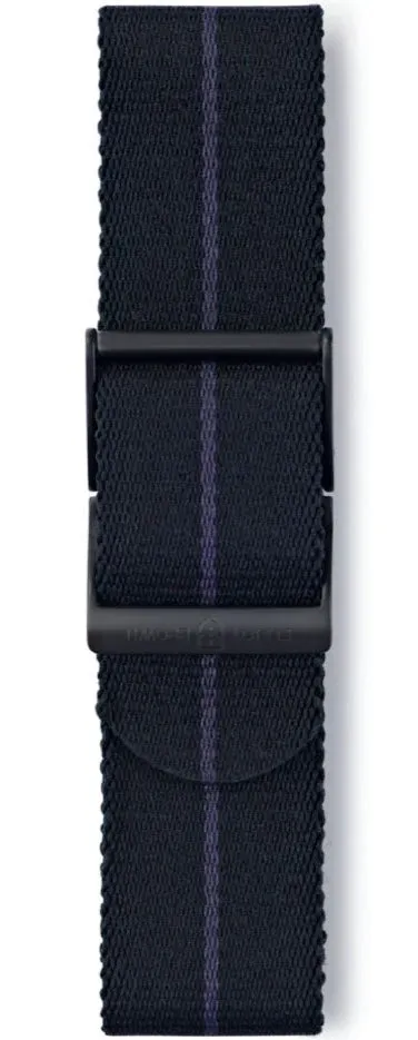 Elliot Brown Strap Webbing 22mm Black Blue Stripe sold by C.W. Sellors