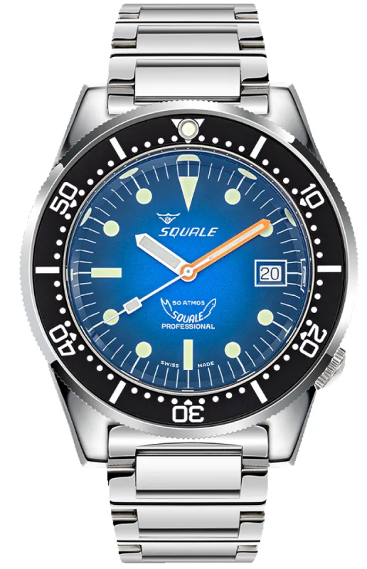 Squale 1521 Blue Ray Bracelet Watch sold by C.W. Sellors