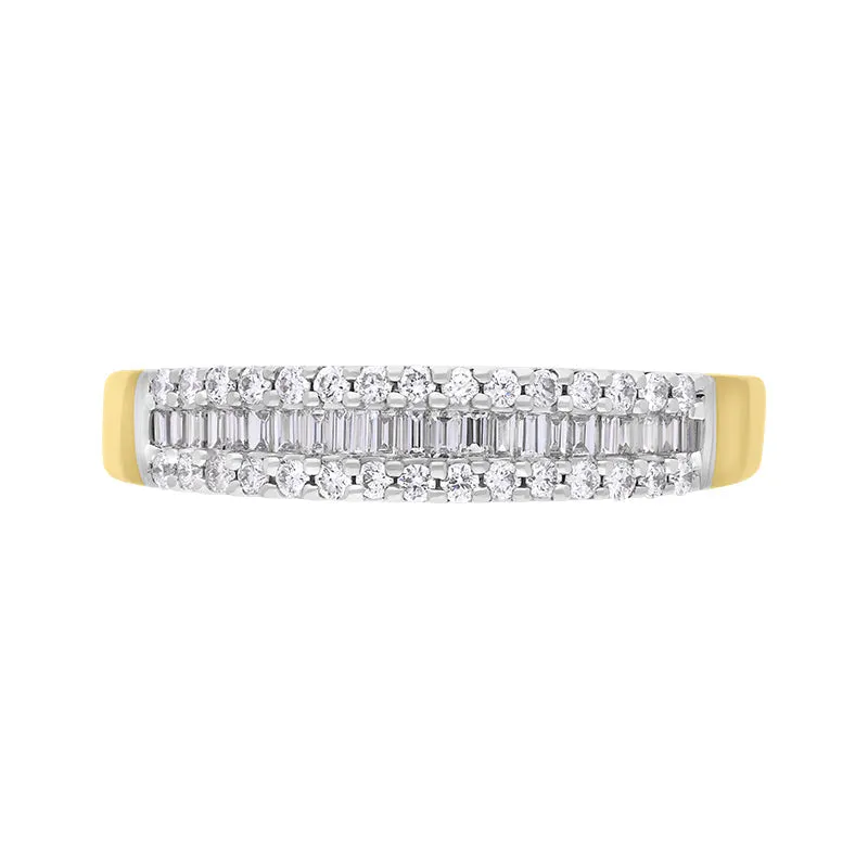 18ct Yellow Gold 0.42ct Diamond Mixed Cut Half Eternity Ring sold by C.W. Sellors product image thumbnail 2