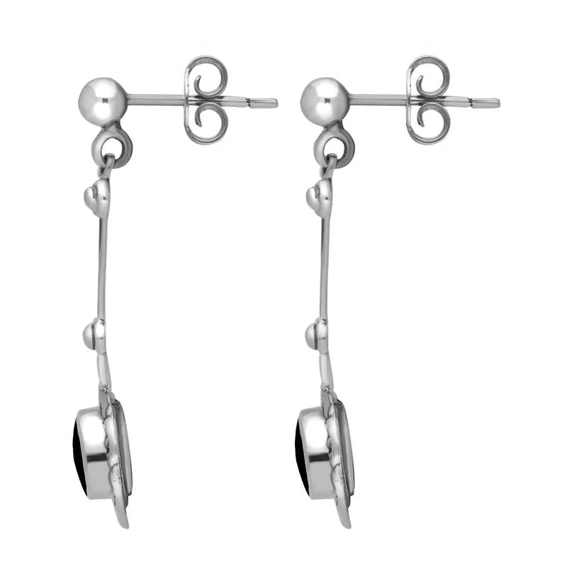 Sterling Silver Whitby Jet Ornate Antique Oval Drop Earrings sold by C.W. Sellors product image thumbnail 2
