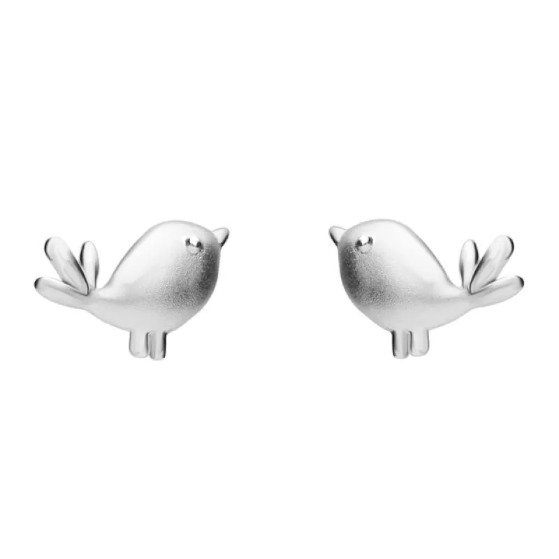Sterling Silver Robin Stud Earrings D sold by C.W. Sellors