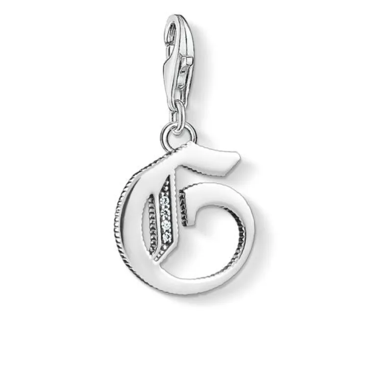 Thomas Sabo Charm Club Sterling Silver White Zirconia Letter G Charm D sold by C.W. Sellors