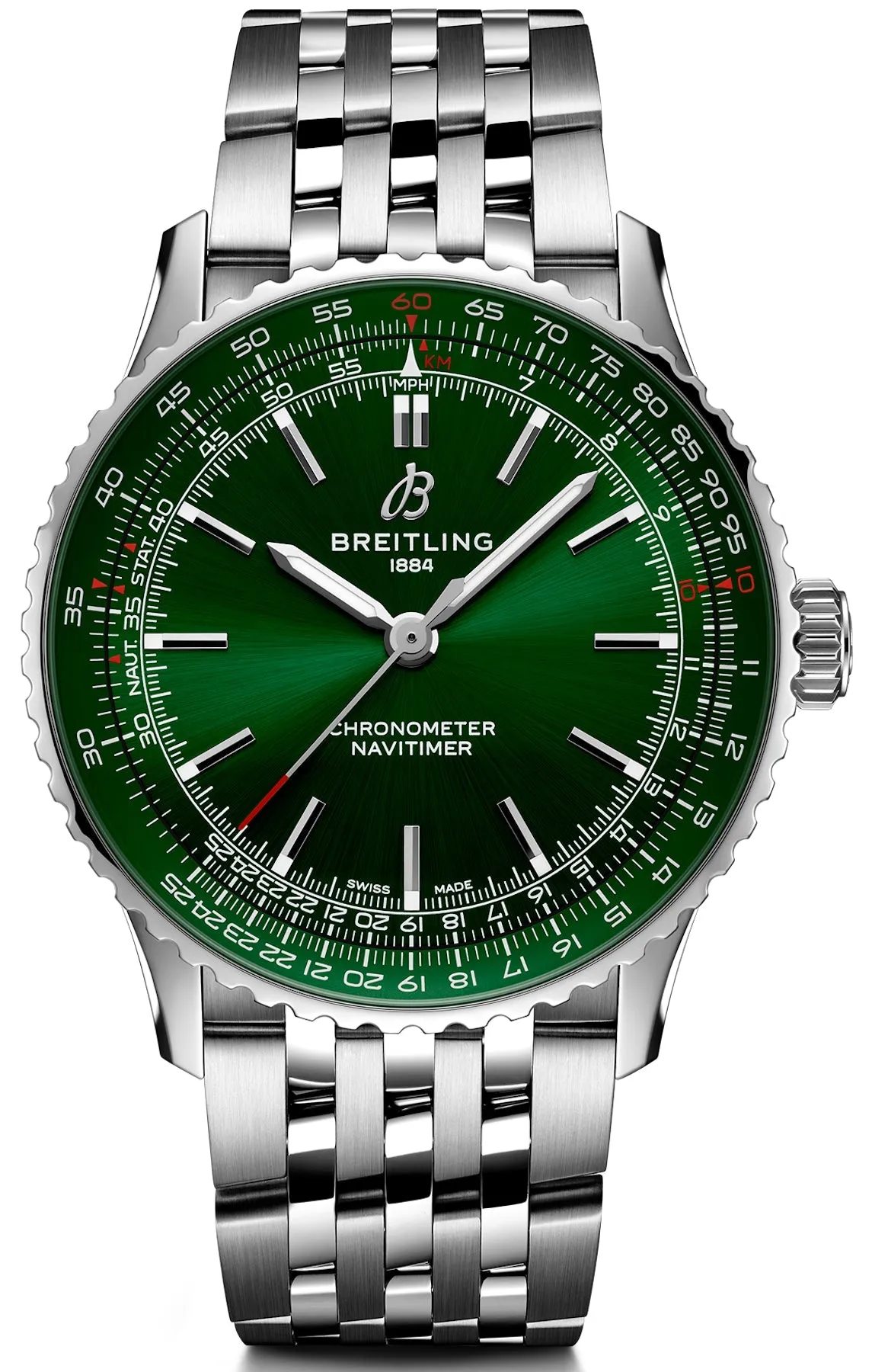 Breitling Navitimer Automatic 41 Green Bracelet Watch sold by C.W. Sellors