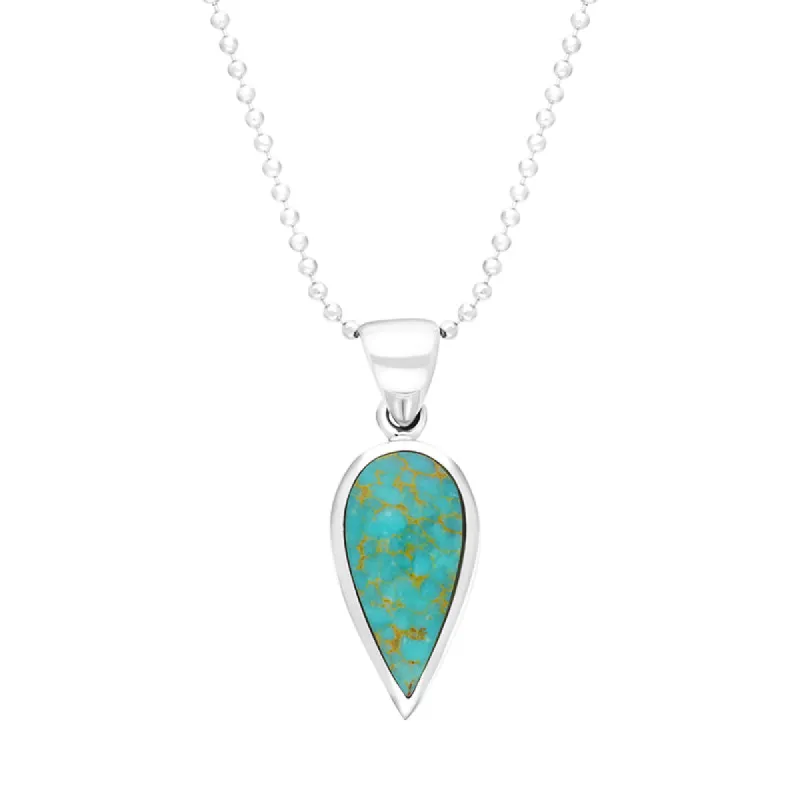 Sterling Silver Turquoise Small Upside Down Pear Necklace sold by C.W. Sellors