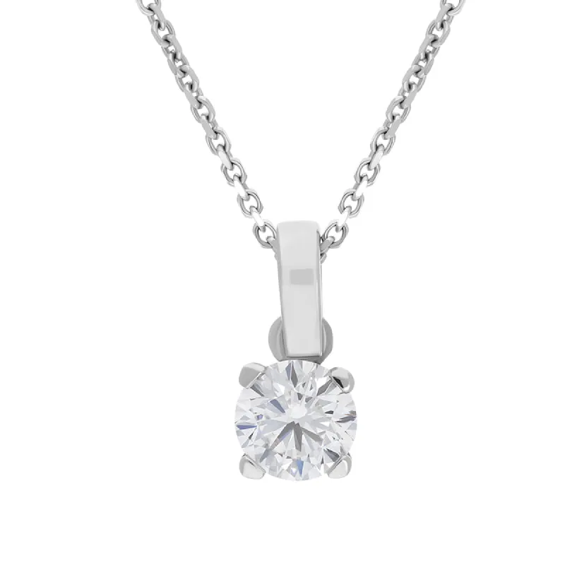 18ct White Gold 0.55ct Diamond Solitaire Necklace D sold by C.W. Sellors