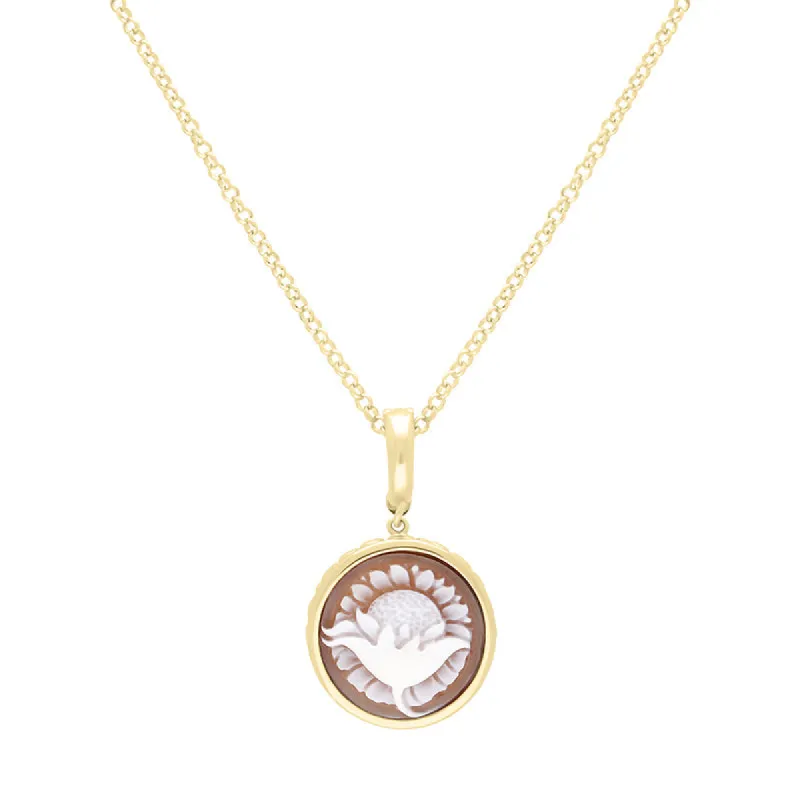 Cameo Italy Yellow Gold Plated Sterling Silver Round Sunflower Necklace D sold by C.W. Sellors