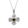 Sterling Silver Whitby Jet Flower Cross Necklace D sold by C.W. Sellors
