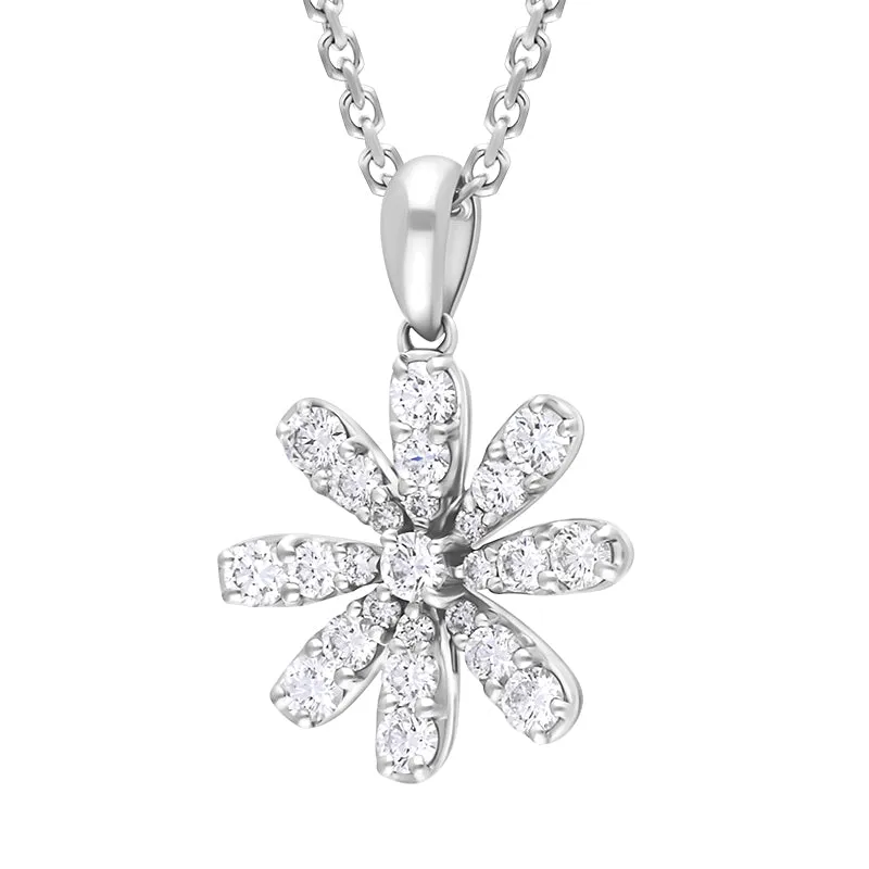 18ct White Gold 0.38ct Diamond Daisy Cluster Pendant Necklace sold by C.W. Sellors product image thumbnail 2