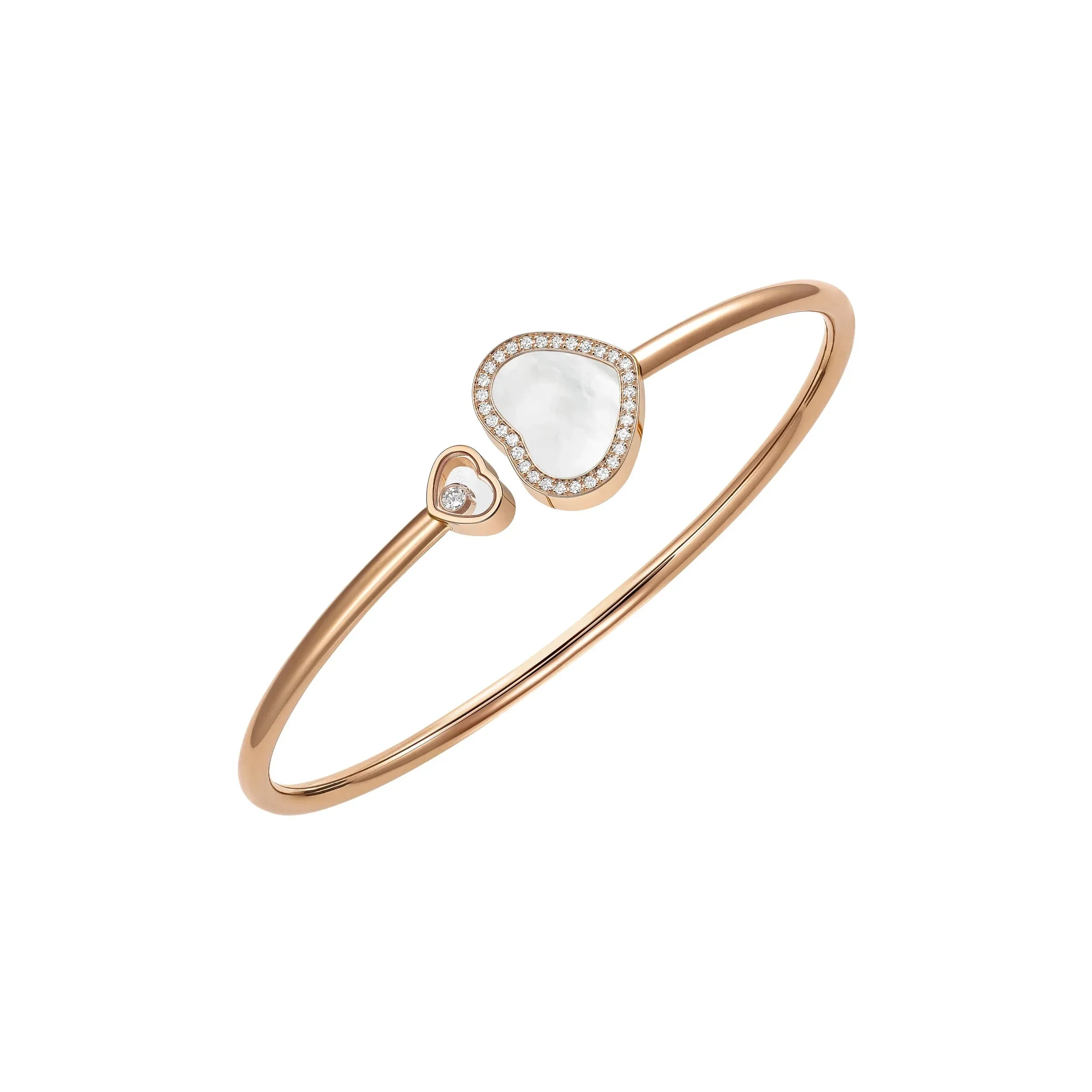 Chopard Happy Hearts 18ct Rose Gold 0.19ct Diamond Mother of Pearl Bangle sold by C.W. Sellors