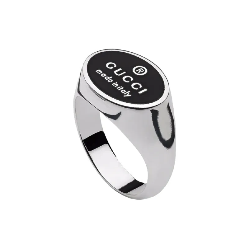 Gucci Trademark Oval Sterling Silver Ring sold by C.W. Sellors