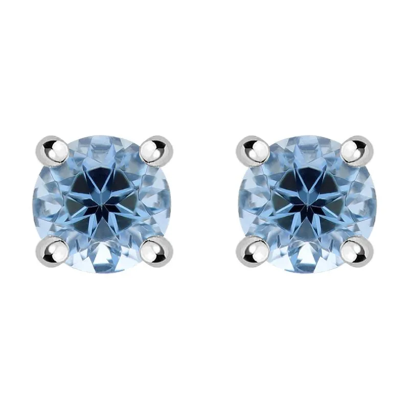 18ct White Gold 0.47ct Aquamarine Stud Earrings sold by C.W. Sellors