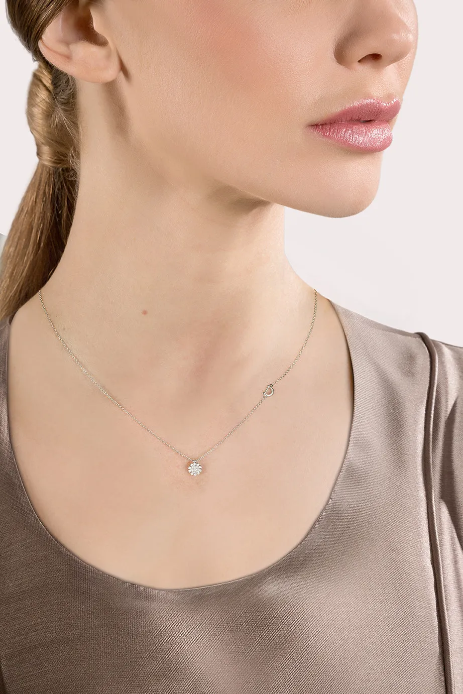 Damiani Margherita 18ct White Gold 0.16ct Diamond Necklace sold by C.W. Sellors product image thumbnail 2