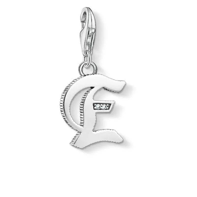Thomas Sabo Charm Club Sterling Silver White Zirconia Letter E Charm D sold by C.W. Sellors