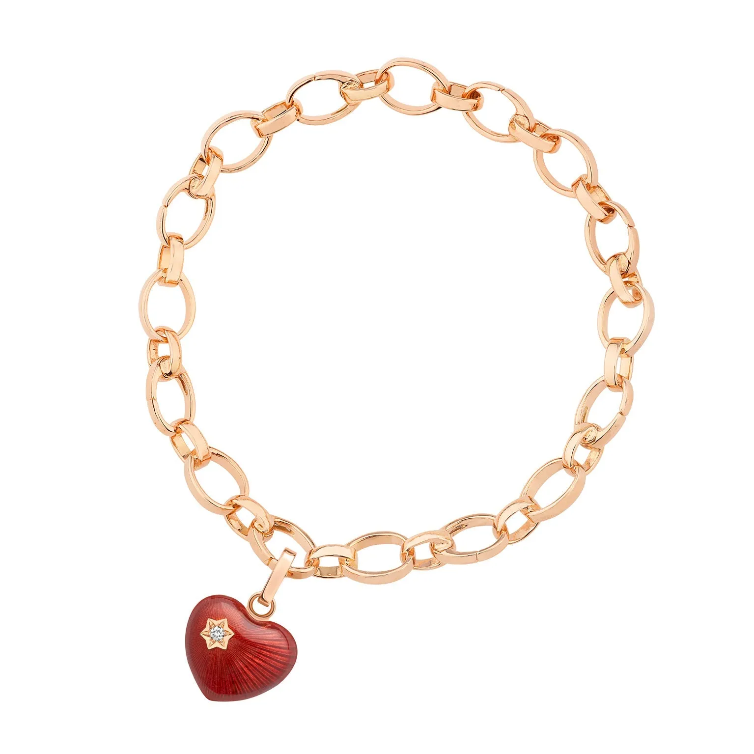 Faberge Heritage 18ct Rose Gold Diamond Red Enamel Heart Charm sold by C.W. Sellors product image thumbnail 3