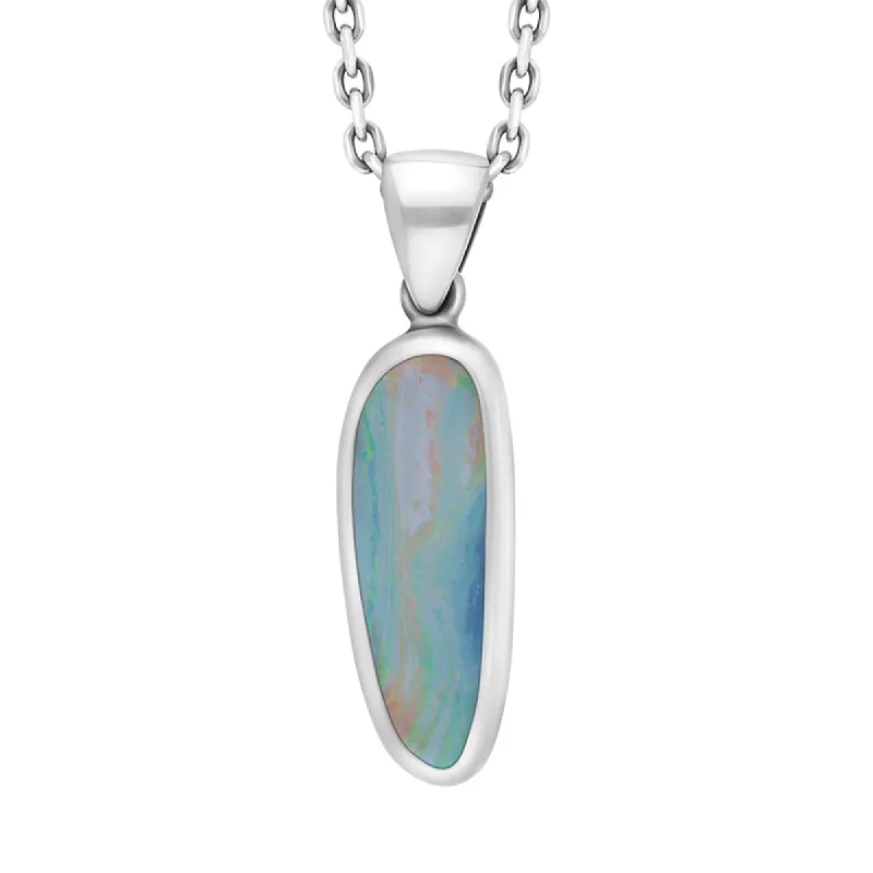 Sterling Silver Opal Doublet Abstract Necklace D sold by C.W. Sellors