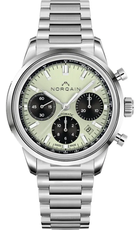 Norqain Freedom 60 Chrono 40mm Pistachio Bracelet Watch made by C.W. Sellors