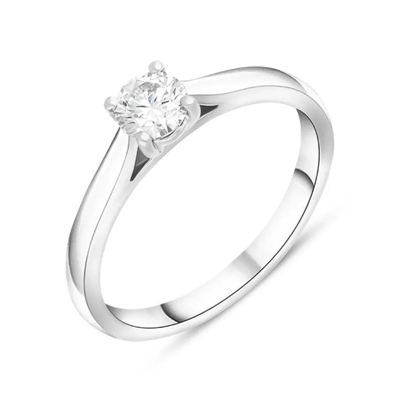 Platinum Diamond Round Brilliant Cut Solitaire Ring sold by C.W. Sellors