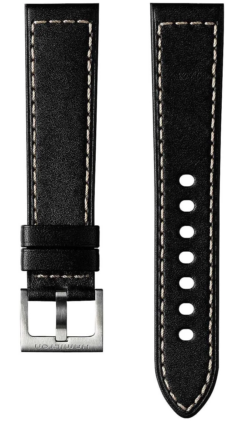 Hamilton Strap Khaki Field Leather Black sold by C.W. Sellors