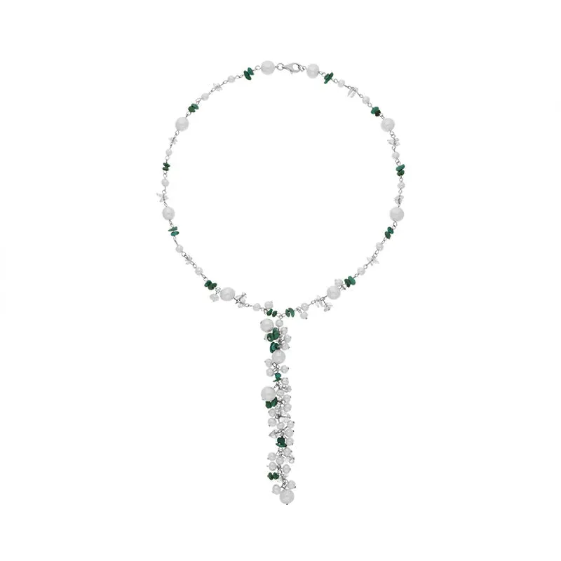 Sterling Silver Freshwater Pearl Turquoise Bead Drop Necklace D sold by C.W. Sellors product image thumbnail 2