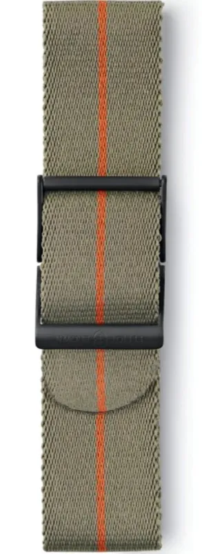 Elliot Brown Strap Webbing 22mm Grey Green Orange Stripe sold by C.W. Sellors