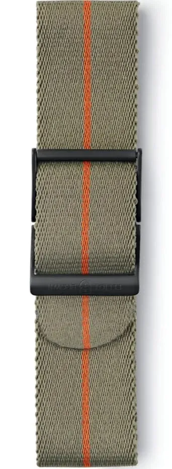 Elliot Brown Strap Webbing 22mm Grey Green Orange Stripe sold by C.W. Sellors