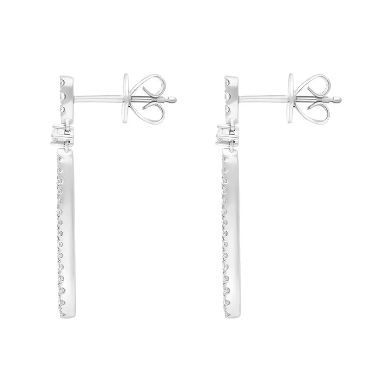 18ct White Gold 0.93ct Diamond Graduated Drop Earrings sold by C.W. Sellors product image thumbnail 2