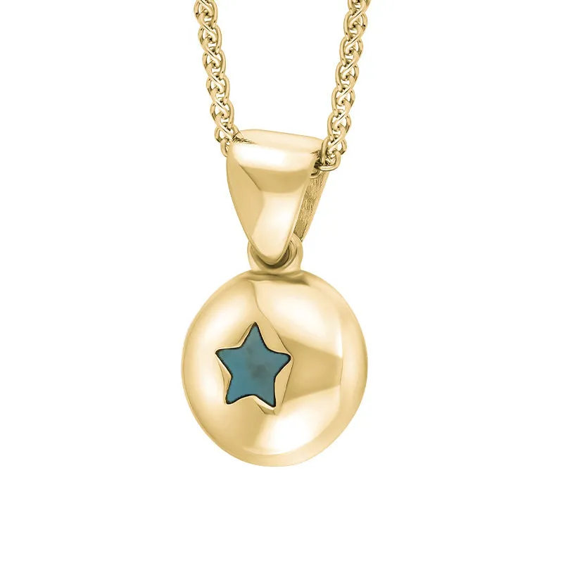 18ct Yellow Gold Turquoise Star Disc Necklace sold by C.W. Sellors product image thumbnail 2