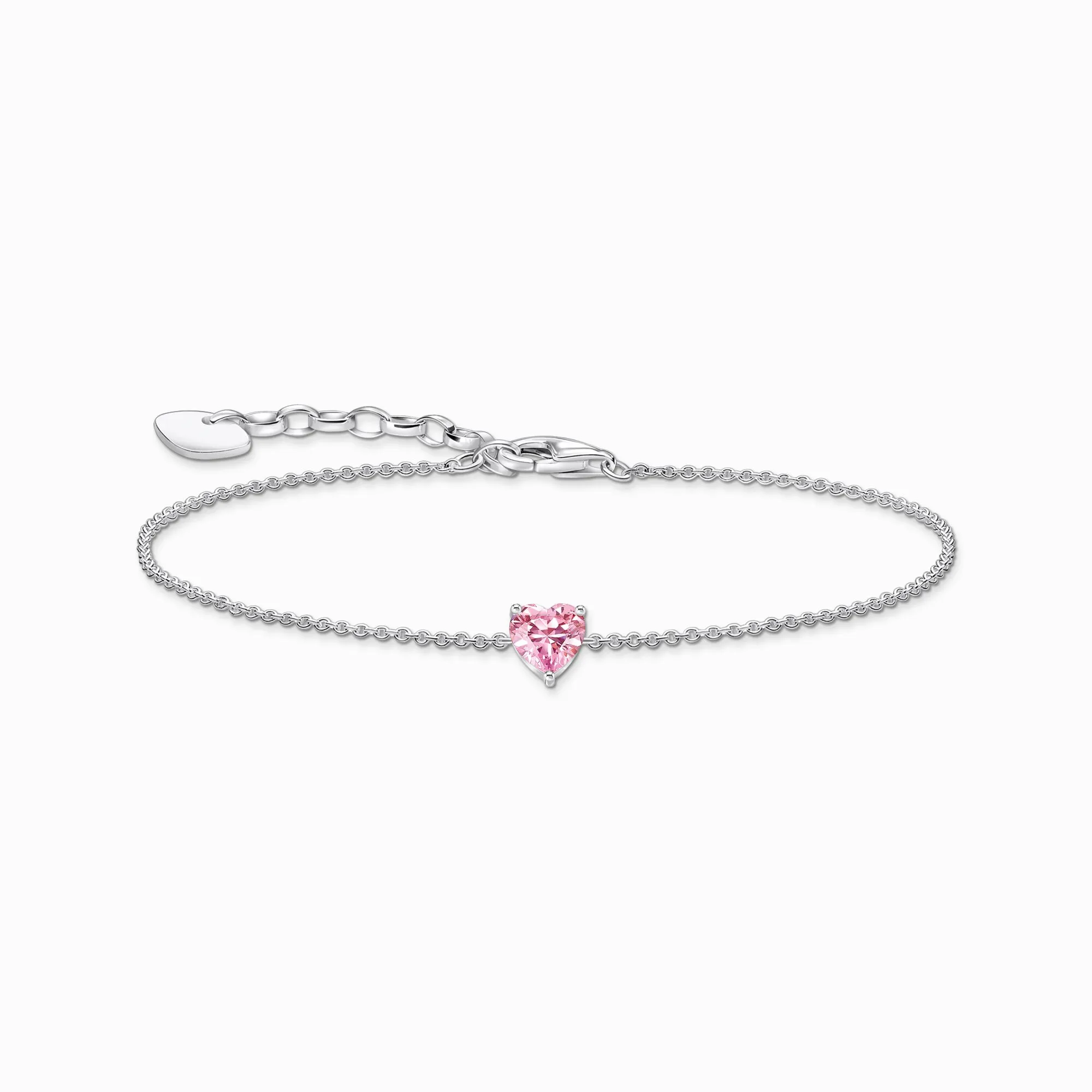 Thomas Sabo Sterling Silver Heart Pink Zirconia Bracelet sold by C.W. Sellors
